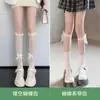 Calcetines Blancos de Encaje Estilo Puro Deseo Hasta la Pantorrilla Calcetines JK para Mujer Media Pantorrilla Encaje Negro Estilo Japonés Medias Blancas Media Pierna Lolita