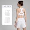 Conjunto Esportivo de Duas Peças Feminino Anti-Brilho de Secagem Rápida Shorts de Yoga Costas em I Sutiã Esportivo com Bojo Fixo à Prova de Choque