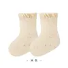 Meias de Algodão para Bebê com Renda Sem Costura, Finas de Verão, Classe A, para Meninas, Meias de Algodão Infantis