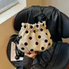 Bolso cubo de cordón de lunares de nicho estilo coreano para mujer, nuevo y súper popular de moda 2026, bolso de hombro y cruzado
