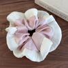 Acessórios de Cabelo Estilo Coreano, Novos Scrunchies de Tecido Renda com Malha de Cetim Estilo Coreano, Flores de Cabelo Cor Creme Estilo Menina