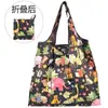 En stock moda de dibujos animados mediana bolsa de compras de supermercado bolsa de compras de protección ambiental en stock al por mayor plegable portátil con fuerte