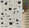 Adesivos Fofos de Gato Desenho Animado em Relevo, Múltiplas Opções Disponíveis, Adesivos 3D à Prova d'Água para Unhas de Crianças Gatinho, Modelo Yl