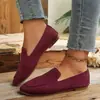 Mocasines Planos Casuales Transfronterizos Europeos y Americanos para Mujer Talla Grande Zapatos Tipo Frijol para Mujer Punta Redonda Ante Un Paso Venta al por Mayor Talla Grande