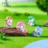 Figura de unicornio arcoíris linda, adorable miniatura, accesorio de decoración DIY para paisajismo de jardines, paisaje en miniatura, adorno pequeño para coche