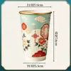 Vasos de Papel Desechables Estilo Chino Personalizados, Engrosados, Antiescaldado, Papel Kraft Hueco con Tapa, Vasos de Papel para Café Resistentes a Altas Temperaturas para Bebidas Calientes