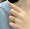 Anillo de latón chapado en oro con cuentas de transferencia ojo de gato color arena de Vietnam, colgante de cuentas de transferencia ojo de gato, joyería para regalo de novia