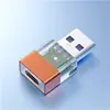 Conversor USB-A Macho para USB-C Fêmea Adaptador USB para Tipo-C Lado Duplo Adaptador de Fone de Ouvido para Carro USB 3.0
