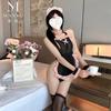 Lencería Sexy para Hombre Perspectiva Bidimensional Sexy Traje de Criada con Tirantes Volantes de Una Pieza Linda Pequeña Criada 9376