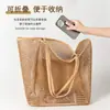 Bolsa de Praia Dobrável Transfronteiriça Bolsa de Mão de Rede Bolsa de Ombro Feminina Essencial para Viagem ao Ar Livre de Verão Bolsa de Lazer