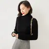 Suéter de punto trenzado 2025 para mujer, jersey de punto trenzado de ochos, cuello alto, nuevo estilo de otoño e invierno