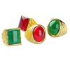 Anillo de Ágata Roja para Hombre Anillo de Jade Malayo Anillo con Incrustaciones de Plata del Tíbet Jade Verde Suministro de Jade de Puesto Jianghu