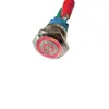 Abertura de fornecimento 19MM botão de partida metálico LED com símbolo de energia trava automática botão de interruptor 12V5A
