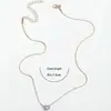 Collar Colgante de Amor Más Vendido Transfronterizo para Mujer, Lujo Ligero, Versátil Cadena para Clavícula de Circonita de Cristal Corazón de Melocotón, Joyería al por Mayor