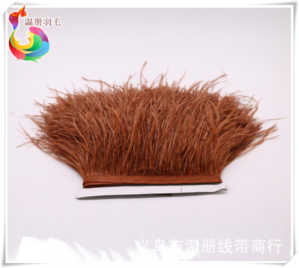 29 coffee ostrich feather frin