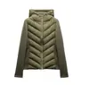 Ins ropa de mujer estilo europeo y americano transfronteriza al por mayor otoño 2026 nuevo chaqueta de algodón con retazos de manga larga y cuello alto 8073205 800