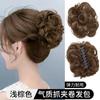 Peluca europea y americana con clip de pelo rizado, peluca con cabeza de bola, peluca femenina con capullo de pelo rizado, anillo de pelo esponjoso, anillo de pelo, cabeza de flor, placa, dios del cabello