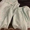Pijama Corto de Manga Corta con Estampado Floral Fresco y Sencillo para Mujer, Nuevo Conjunto de Dos Piezas Casual para el Verano 2026, Amigable con la Piel
