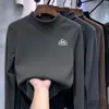 Ropa interior básica para niña Primavera y Otoño 2026 Nuevo Estilo DeRong Cuello semi-alto Ropa interior para niños Camiseta de manga larga Top para bebé niña