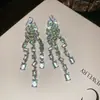 Vaga-lumes Dançando no Gelo! Brincos Pingente Ovais de Zircônia, Brincos Estilo Vintage com Tema Marítimo, Brincos de Design de Nicho Atacado