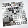 Pacote de Adesivos Decorativos Mosaico de Aço Inoxidável Metal Prata Escovado Superfície Espelhada para Pilares Balcões de Bar Paredes de Fundo de Restaurante