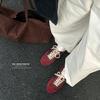 Zapatos de Entrenamiento Alemanes Retro Marrones de Cuero Genuino para Mujer 2026 Nuevos Versátiles con Cordones Bloques de Color Tenis Casuales Zapatos Forrest Gump Tenis