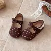 Zapatos de Princesa de Lunares para Niñas Colección Otoño 2026 Suela Suave Zapatos para Caminar de Bebé Estilo Coreano Lindos Zapatos Pequeños de Piel para Niños Pequeños