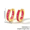 Moxi Transfronteiriço Novo Estiloso Colorido Multicor Cobre Incrustado Zircônia Estilo Europeu e Americano Moda Versátil Brincos Ear Cuffs Argolas