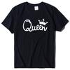 Camiseta feminina casual Queen Queen estampada de manga curta Camiseta feminina solta de manga curta Gola redonda