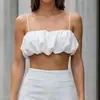 Camisola de férias na praia FCB, feminina de verão inspirada em dopamina, volumosa, arejada, cetim e estilo ultra-curto