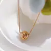 Colar de Contas Florais em Aço Titânio Não Desbota, Corrente Simples e Luxuosa para Clavícula, Acessórios de Vendedor de Rua Transfronteiriços, Pingente Moderno