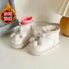 Botas de Nieve para Bebés Niñas Modelo Nuevo Invierno 2026 Zapatos para Niños Pequeños Botas Forradas de Felpa Zapatos de Algodón Cálidos Impermeables para Niños