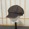 Gorra octogonal artística de estilo retro británico para hombres y mujeres, adecuada para primavera y otoño, casual y versátil, hace que la cara se vea más pequeña, elegante gorra de vendedor de periódicos
