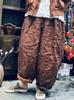 Estilo Artístico Novo Primavera 2024 Simples Solto plus size Rami Camada Dupla Cor Calça Rabanete Calça Comprimento do Tornozelo