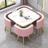 Mesa de Negociação e Conjunto de Cadeiras para Recepção de Luxo Leve Mesa Redonda Pequena de Celebridade da Internet Mesa de Conferência de Escritório Mesa e Cadeiras para Reunião de Loja e Jantar de Convidados