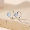 Pendientes Yilu de Plata de Ley Aguamarina S925 Redondos Geométricos Textura Versátil Pendientes de Clip Más Vendidos Fuente de Suministro Exclusiva Transfronteriza