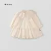 Vestido de Encaje Francés para Niñas Otoño 2025 Nuevo Vestido de Princesa de Manga Larga con Solapa Grande para Niños Transfronterizo