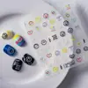 Adesivos de Unha Tendência Fofos Rosto Sorridente Graffiti 3D Irregular Simples Relevo Acessórios de Decoração de Unha