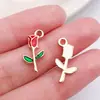 50 Colgantes de Varita de Deseos de Rosa Roja/Rosa para San Valentín Accesorios Creativos para Joyería DIY