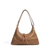 2026 Bolso Sencillo de Nuevo Estilo Bolso de Hombro Retro Trendy Diseño de Nicho Color Sólido Cuero Genuino Bolso para Mujer