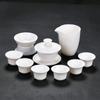 Conjunto de Chá Kung Fu de Porcelana Branca de Dehua Cor Jade Caixa de Presente com Tigela para Preparar Chá e Xícaras, Logotipo Personalizável, Essência Nacional