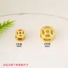Contas Separadoras Ocas de Cobre Dourado de Alta Retenção de Cor com Furo Grande, Contas da Sorte de Moeda, Contas para Fio, Peças Separadoras, Materiais para Fazer Cordão DIY