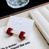 Shangren Shanghe pendientes de perlas rojas nuevos de otoño e invierno, aguja de plata s925, estilo coreano, pendientes elegantes de alta calidad para mujer