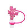 Novo boné de palha rosa tomara-que-caia, manga de palha, plugue de poeira de silicone, clipe de decoração de palito de festa, desenho animado fofo, transfronteiriço