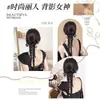 Peruca Feminina Presilha de Prendedor Estilo Laço Fita Trança Trança Torcida Moda Natural Presilha de Prendedor Rabo de Cavalo Trançado Peruca Trança