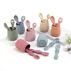 Ins Set de Vajilla Suplemento Alimenticio para Bebés Suministros para Bebés Cuchara de Silicona Pegajosa Niños Comida Grado Alimenticio Taza de Silicona Cuchara Pegajosa