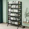 Estante de livros móvel prateleira de chão prateleira de armazenamento simples estrutura de aço espessa resistente durável estante de sala de estar