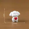 Paisaje en miniatura, adorable figurita de perrito blanco, adorable, decoración DIY para casa de muñecas, accesorios, pequeños adornos para coche o escritorio