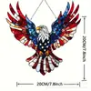 Decoración de Ventana de Águila del Día de la Independencia Americana Transfronteriza Adorno Colgante Acrílico 20cm Atrapasoles Pintado Estilo Bandera