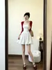 Vestido preto tomara-que-caia, saia curta rodada em A com formato de tulipa, novo modelo feminino 2026, deslumbrante conjunto de roupa para aniversário